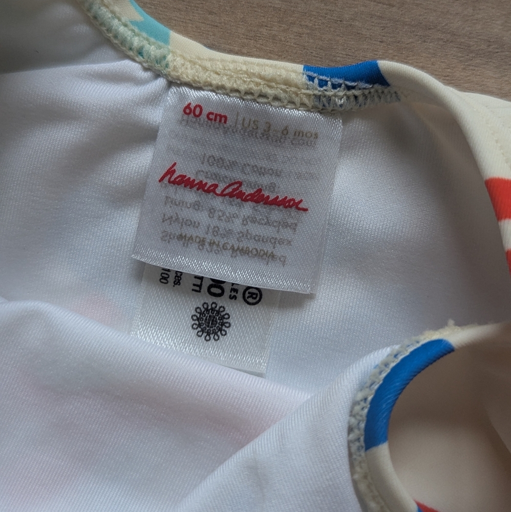 NWOT! Hanna Andersson Skirted One-piece Swimsuit in Coral Reef - Size 3-6M - Picture 2 of 4